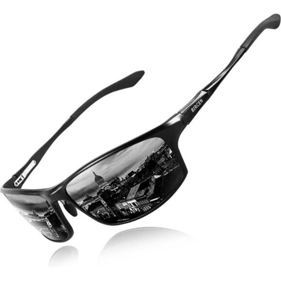 Polarized Mens Sunglasses: UV Protection Black Blue Shades - Picture 1 of 6